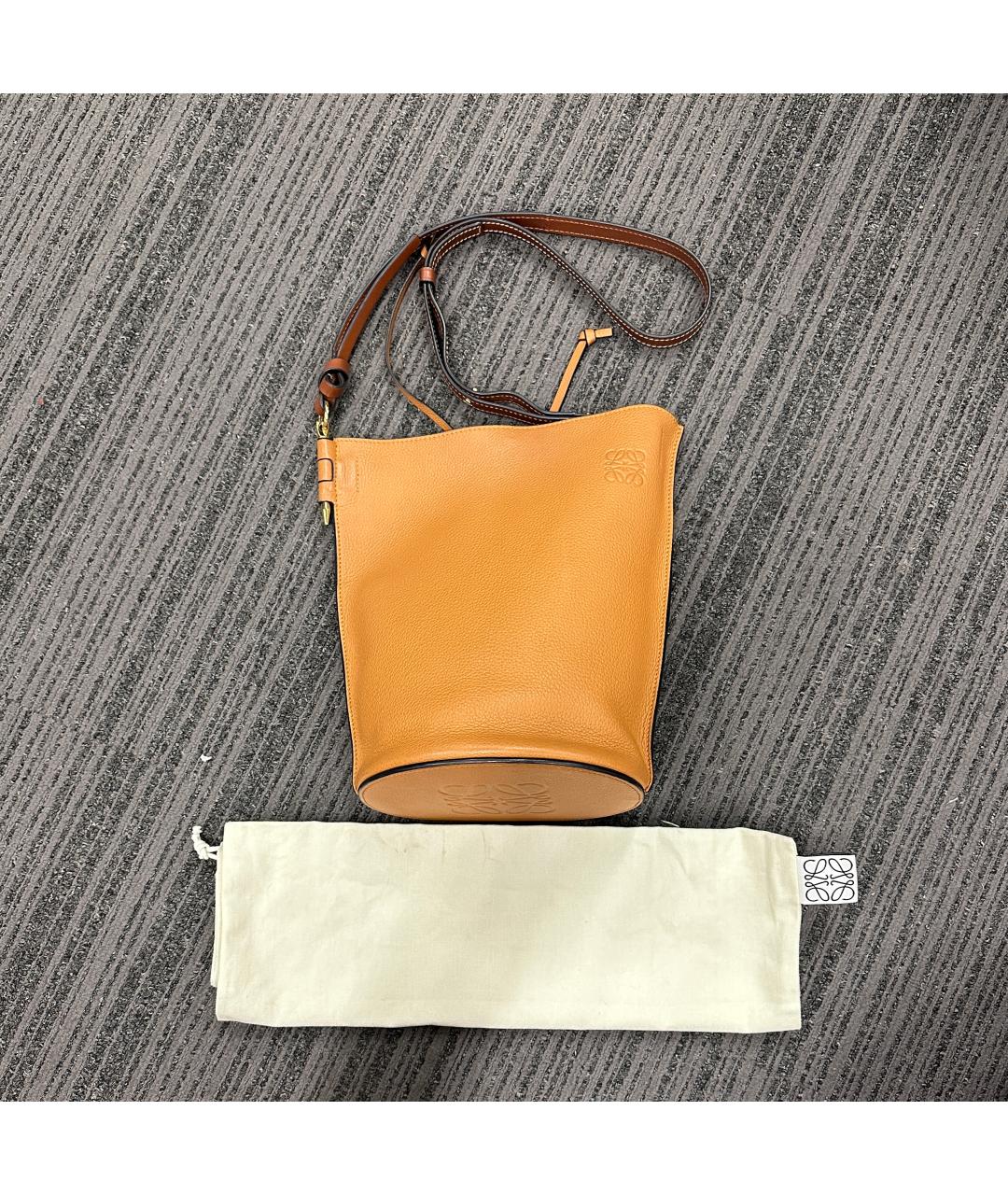 LOEWE Бежевая кожаная сумка через плечо, фото 6