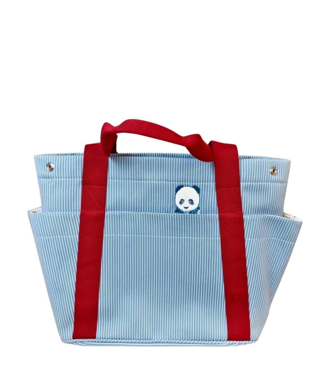 HERMES Голубая тканевая сумка тоут, фото 1