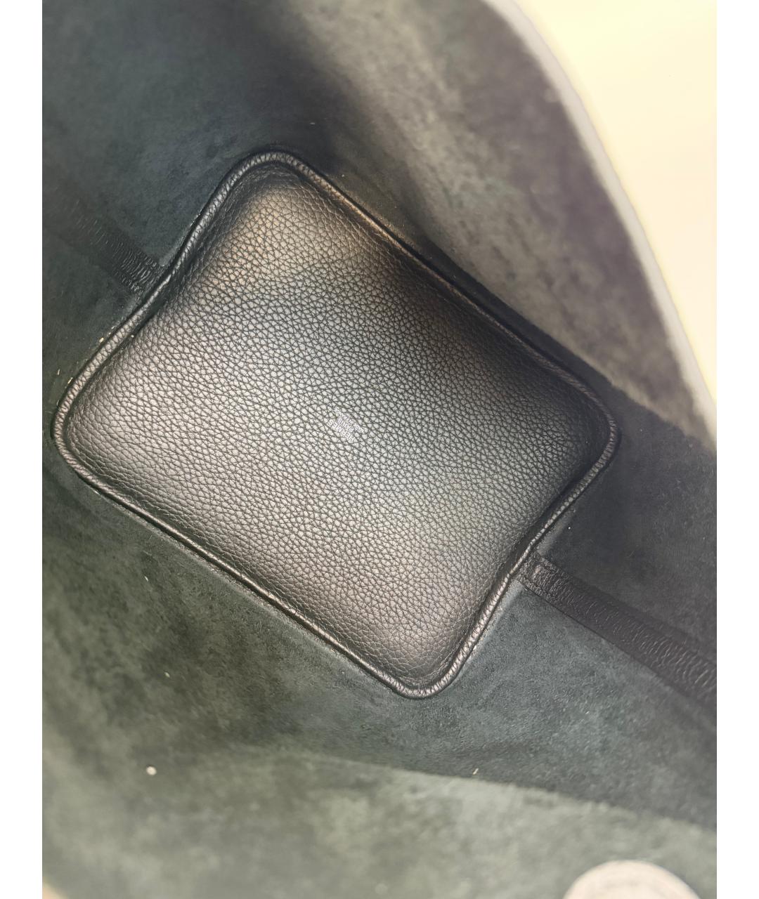 HERMES Черная кожаная сумка с короткими ручками, фото 6