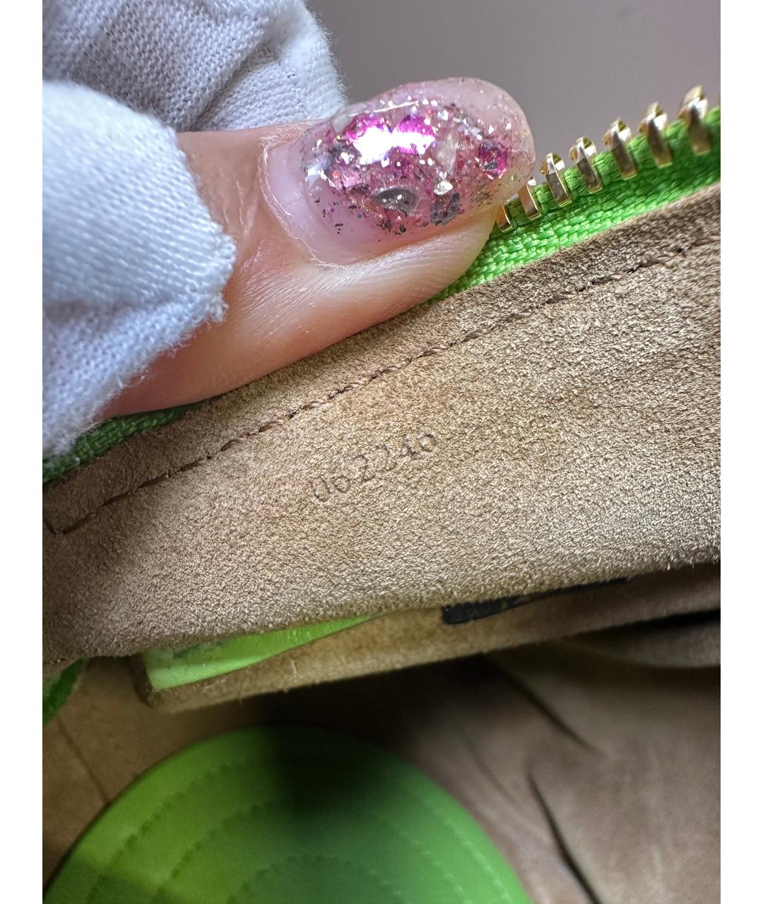 LOEWE Зеленая кожаная сумка с короткими ручками, фото 6