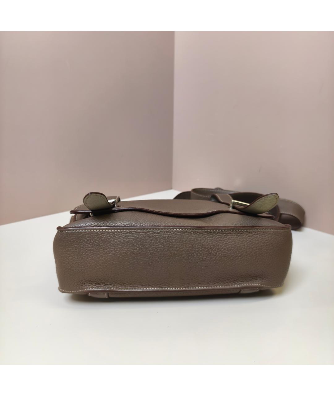 HERMES Коричневая кожаная сумка через плечо, фото 9