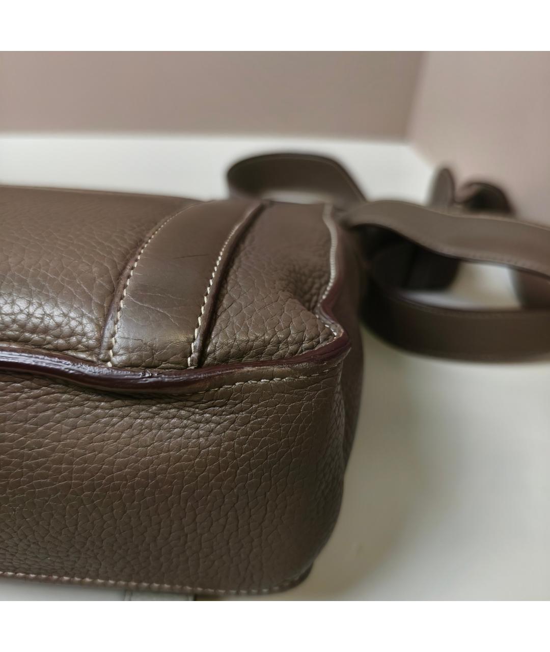 HERMES Коричневая кожаная сумка через плечо, фото 4