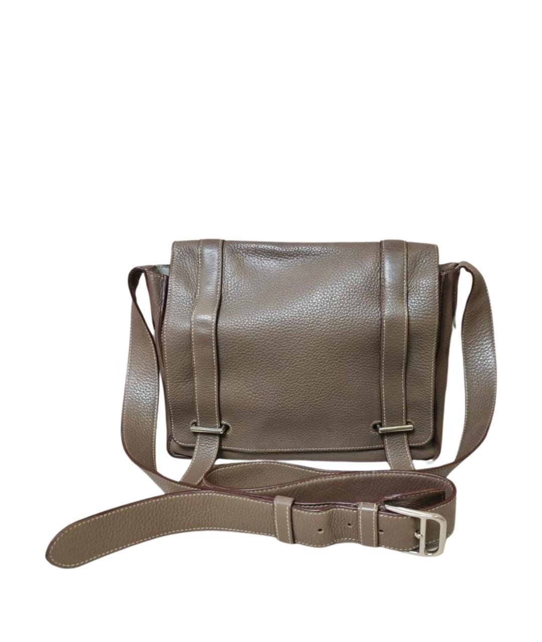 HERMES Коричневая кожаная сумка через плечо, фото 2