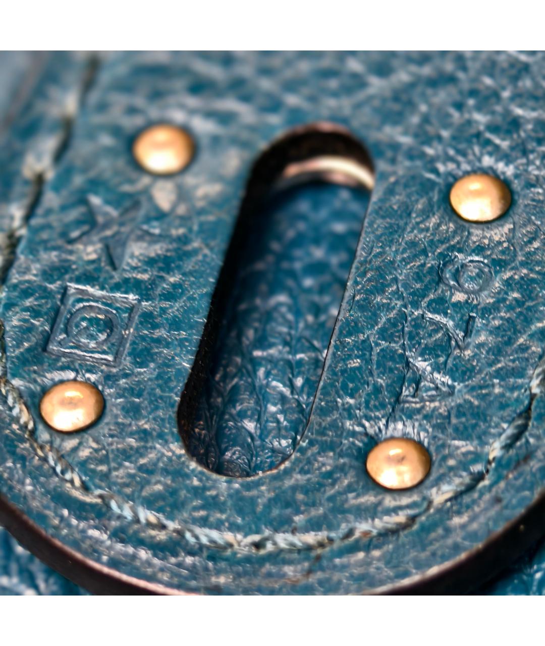 HERMES Бирюзовая кожаная сумка с короткими ручками, фото 5
