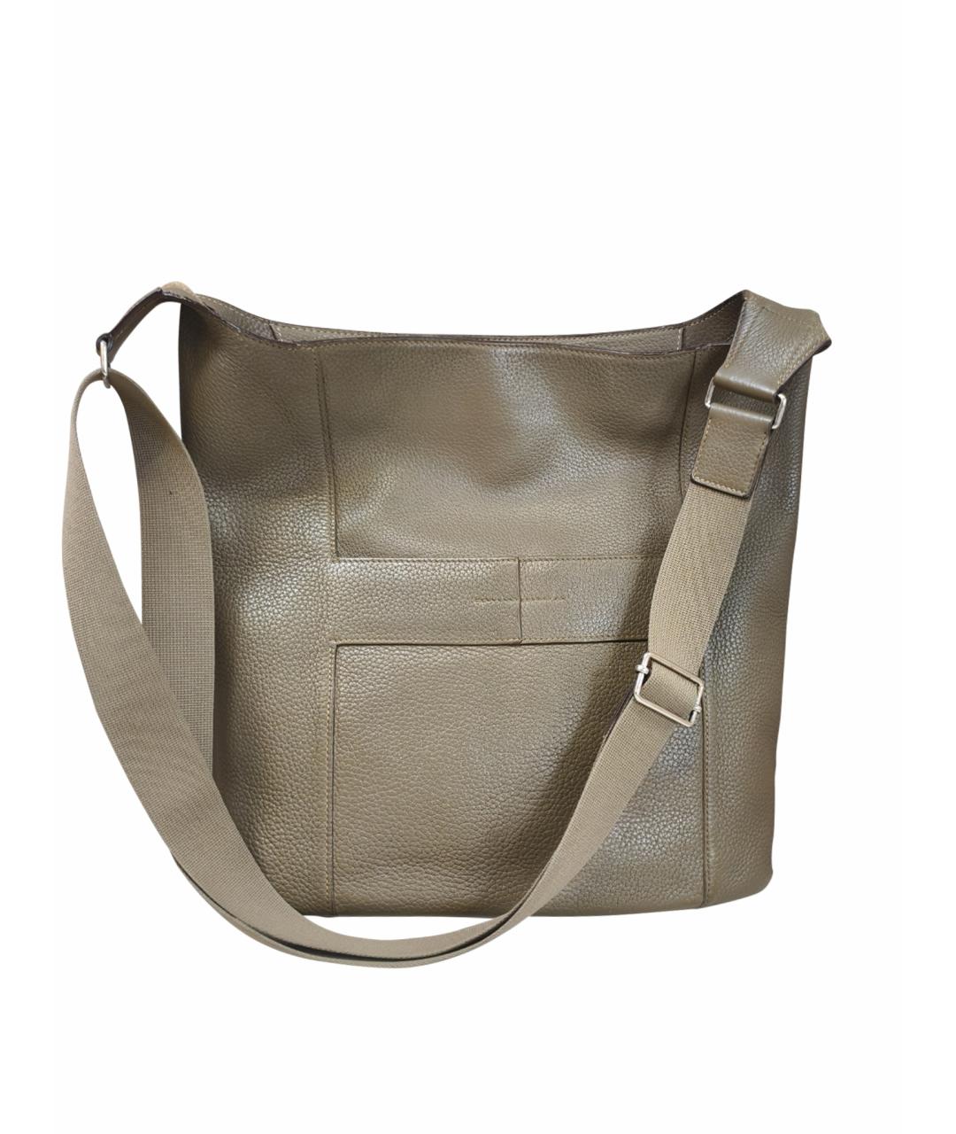 HERMES Коричневая кожаная сумка через плечо, фото 1