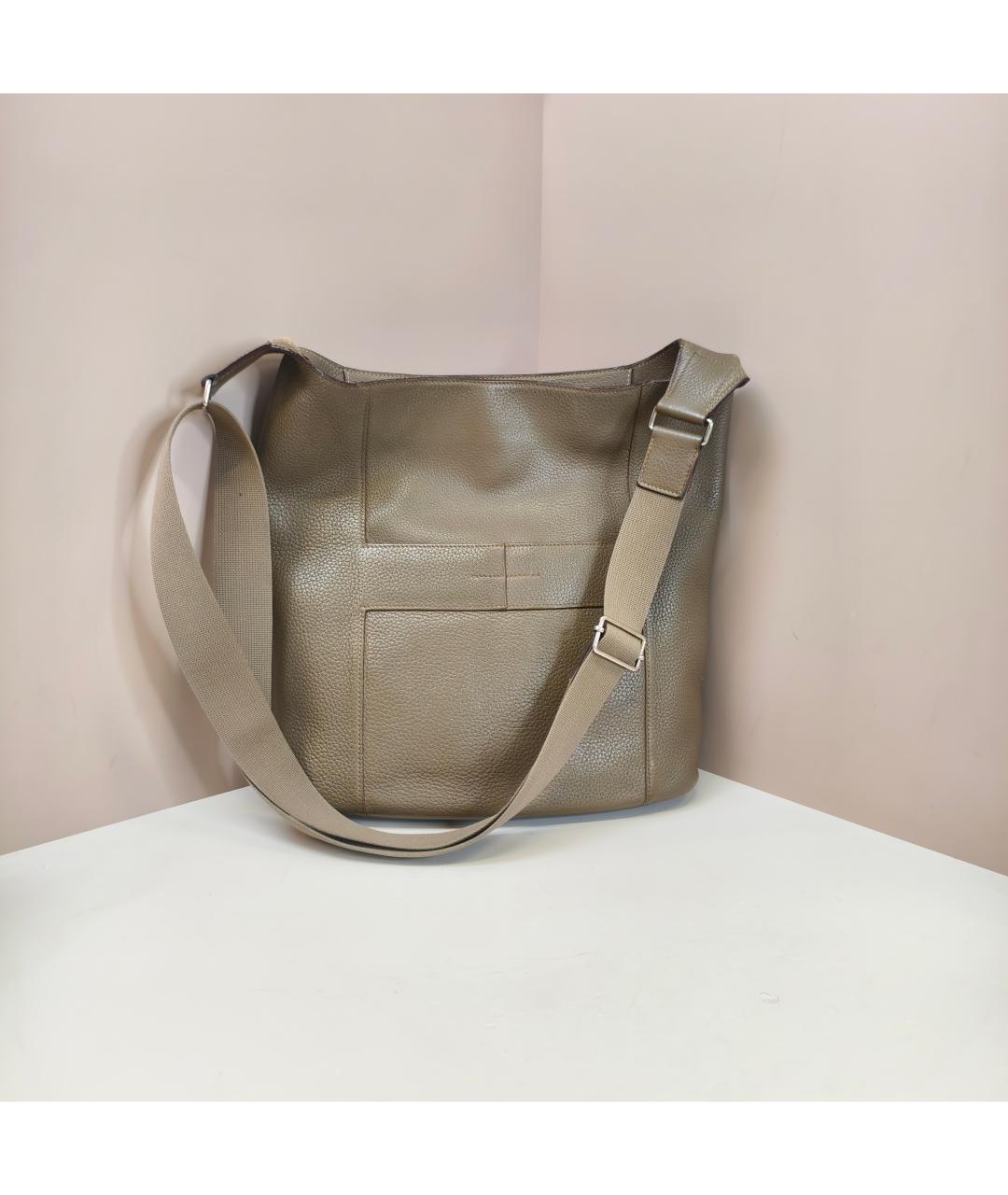 HERMES Коричневая кожаная сумка через плечо, фото 4