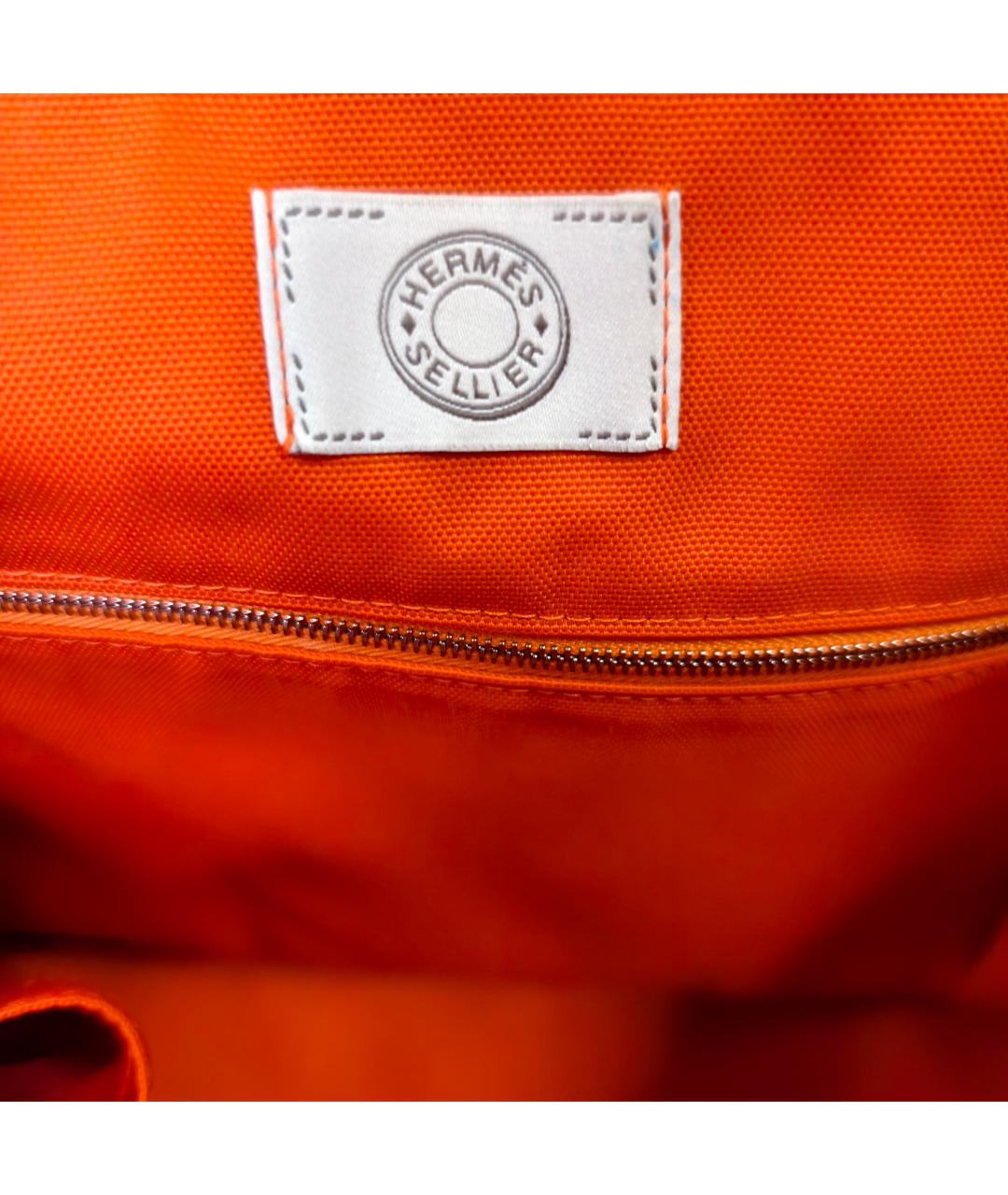 HERMES Темно-синяя тканевая сумка тоут, фото 5