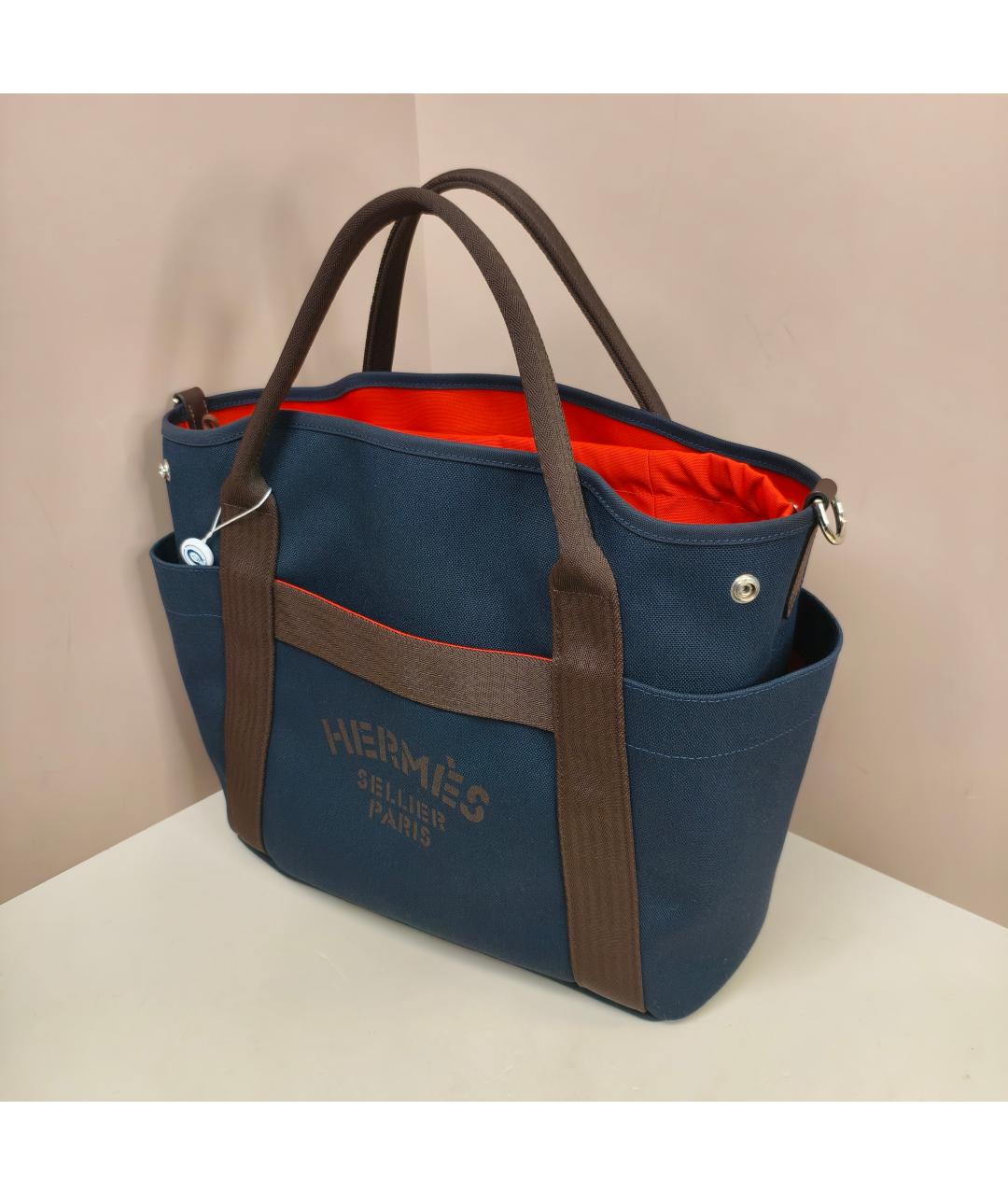 HERMES Оранжевая кожаная сумка с короткими ручками, фото 5