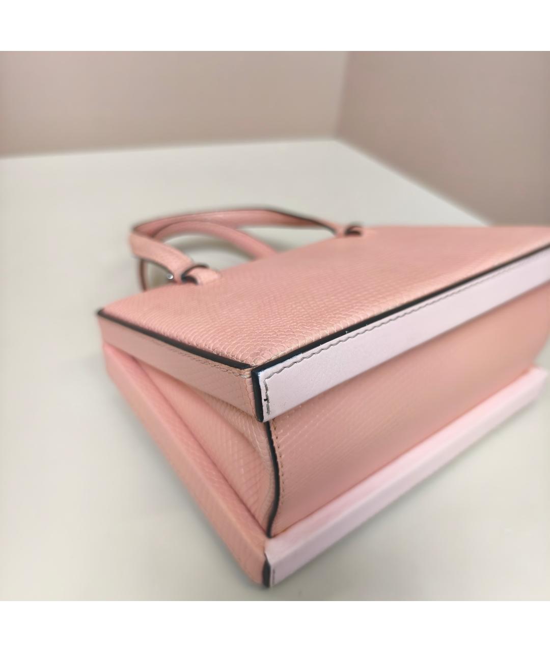 LOEWE Розовая сумка с короткими ручками из экзотической кожи, фото 2