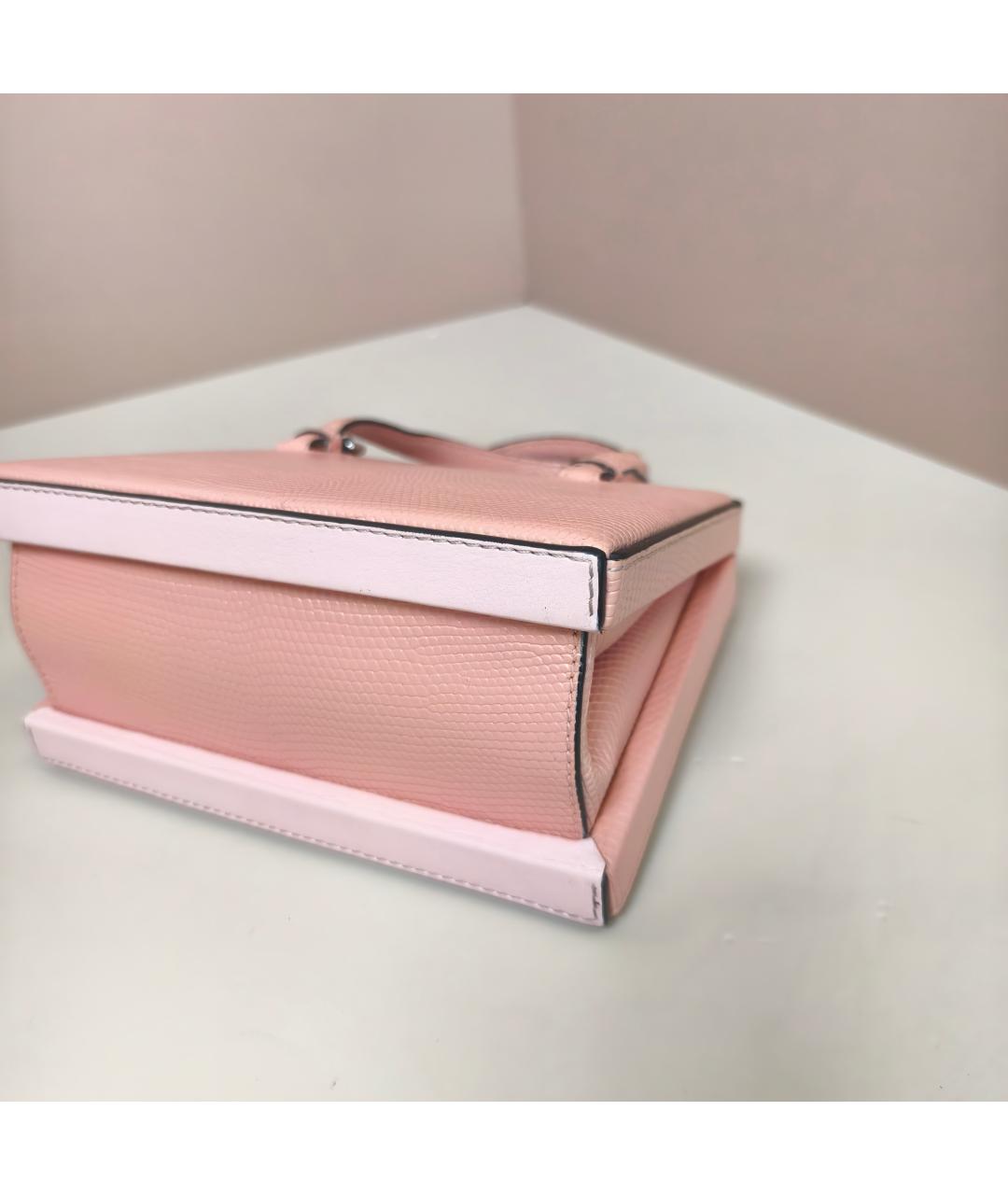 LOEWE Розовая сумка с короткими ручками из экзотической кожи, фото 5