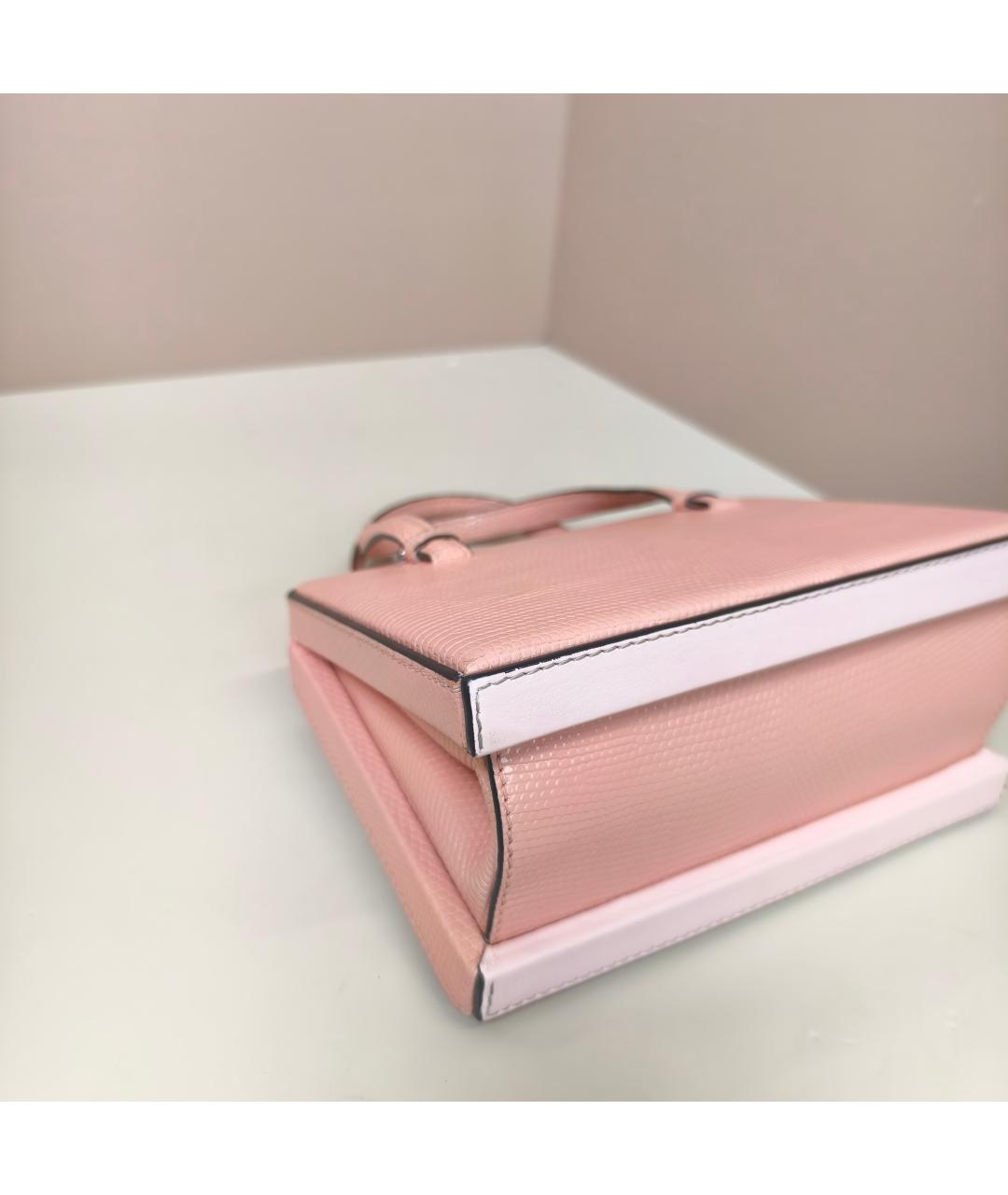 LOEWE Розовая сумка с короткими ручками из экзотической кожи, фото 4