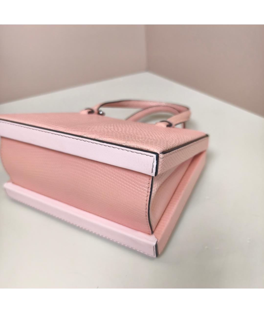 LOEWE Розовая сумка с короткими ручками из экзотической кожи, фото 3