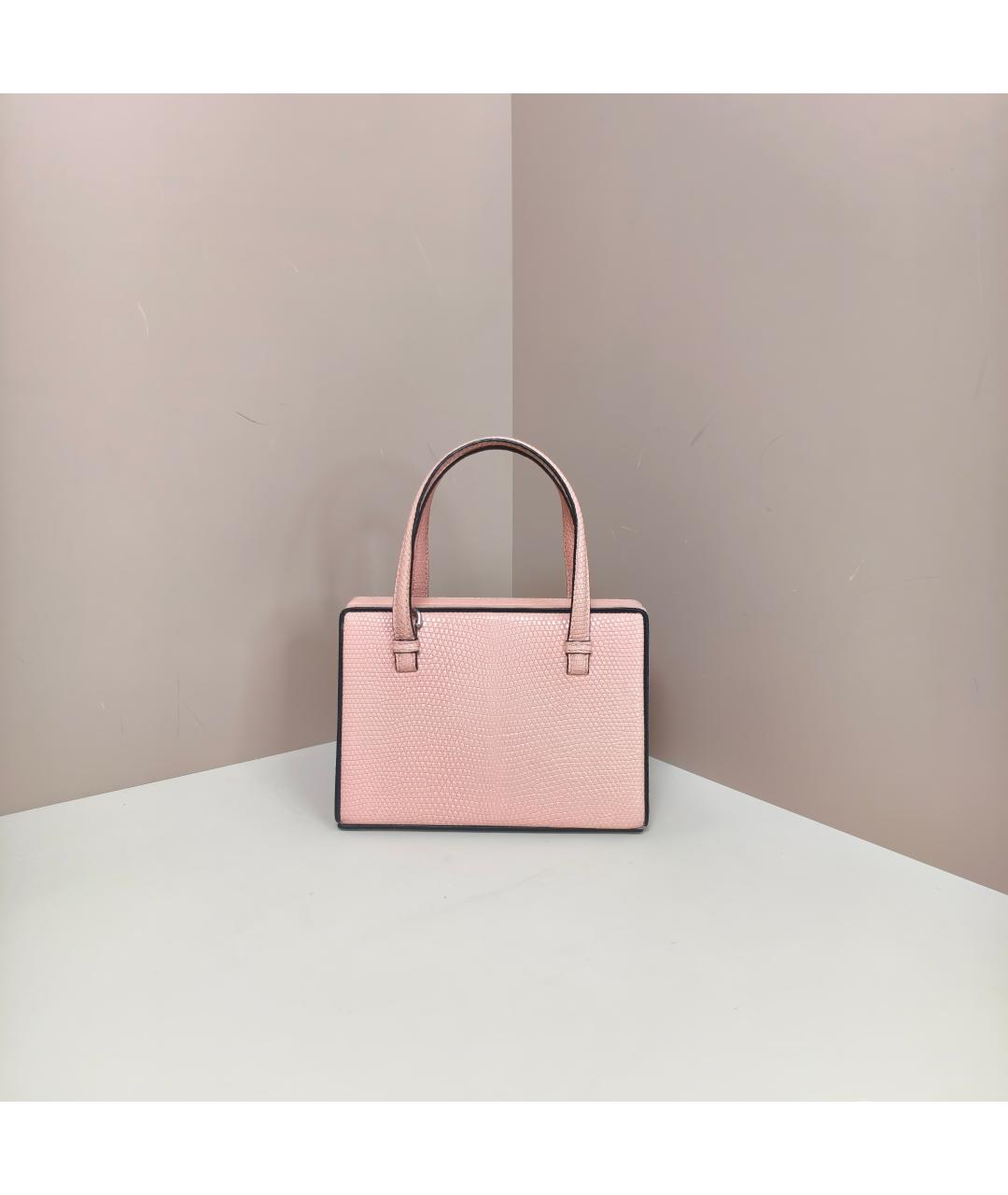 LOEWE Розовая сумка с короткими ручками из экзотической кожи, фото 10