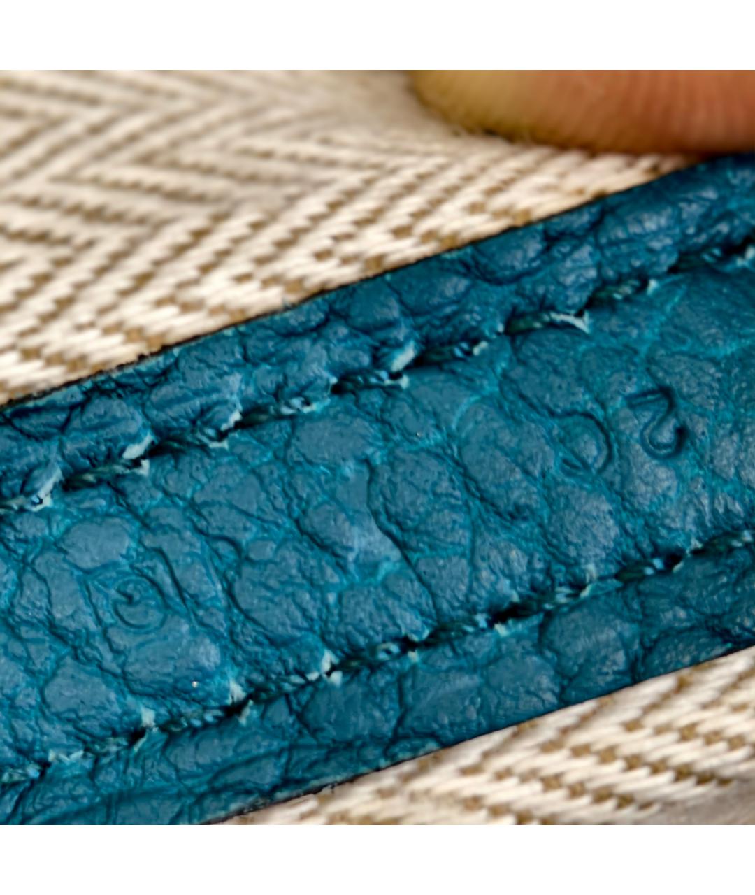 HERMES Бирюзовая кожаная сумка с короткими ручками, фото 8