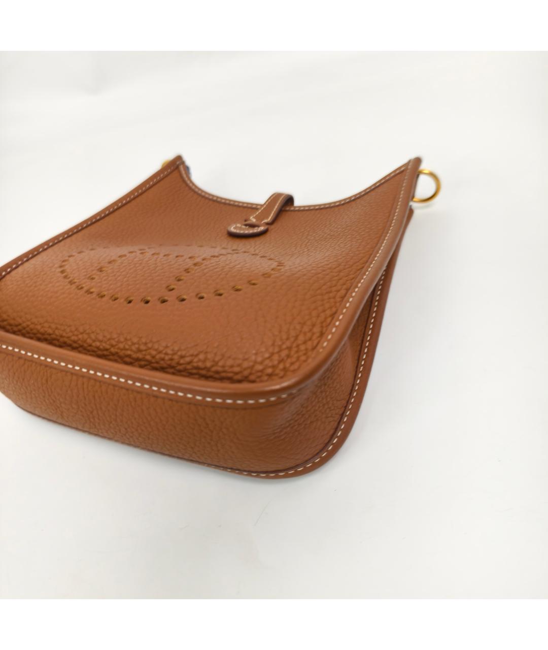 HERMES Коричневая кожаная сумка через плечо, фото 9