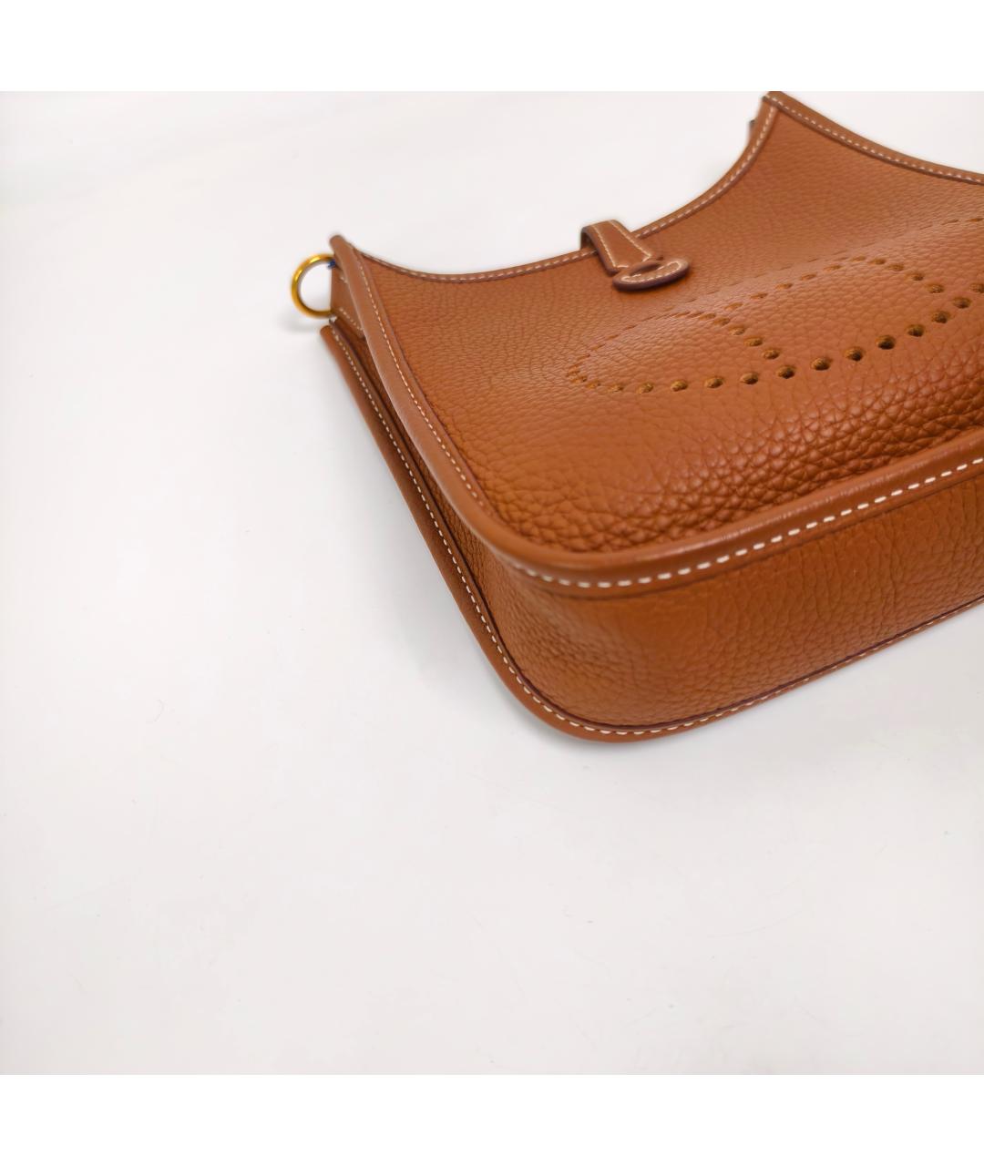 HERMES Коричневая кожаная сумка через плечо, фото 5