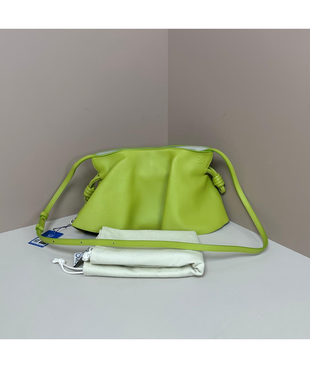LOEWE Салатовая кожаная сумка через плечо, фото 3