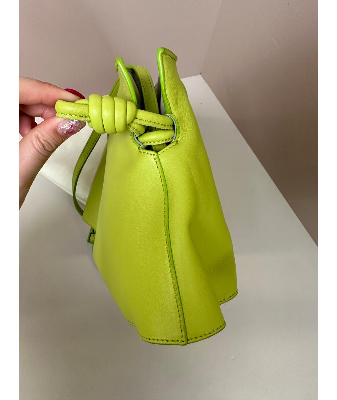 LOEWE Салатовая кожаная сумка через плечо, фото 8