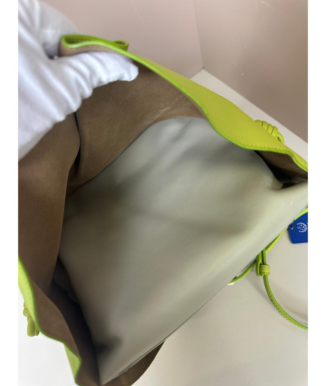 LOEWE Салатовая кожаная сумка через плечо, фото 4