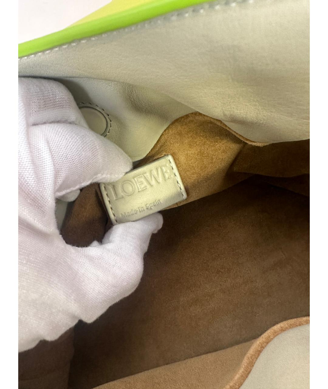 LOEWE Салатовая кожаная сумка через плечо, фото 2