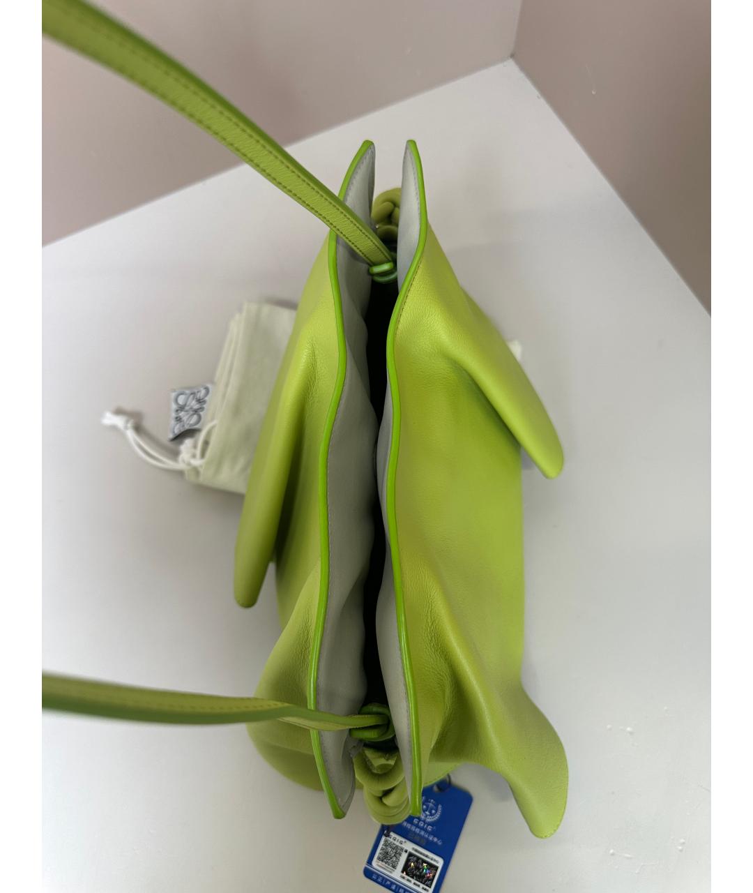 LOEWE Салатовая кожаная сумка через плечо, фото 7