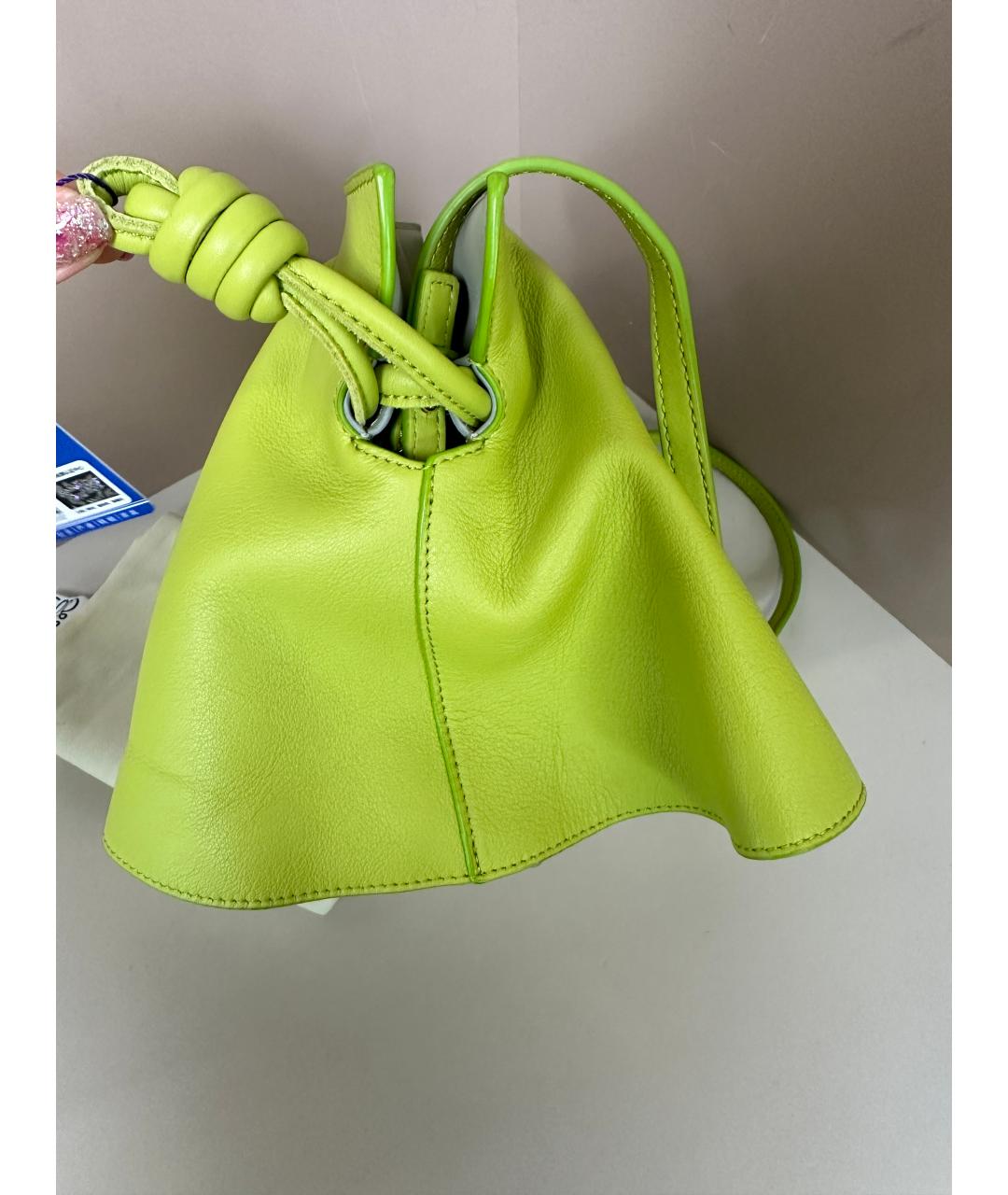 LOEWE Салатовая кожаная сумка через плечо, фото 10