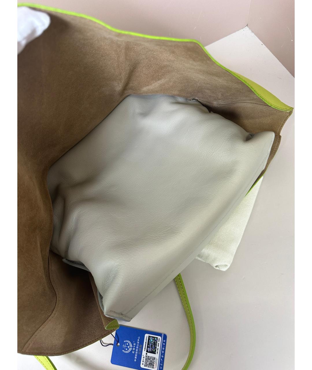 LOEWE Салатовая кожаная сумка через плечо, фото 6