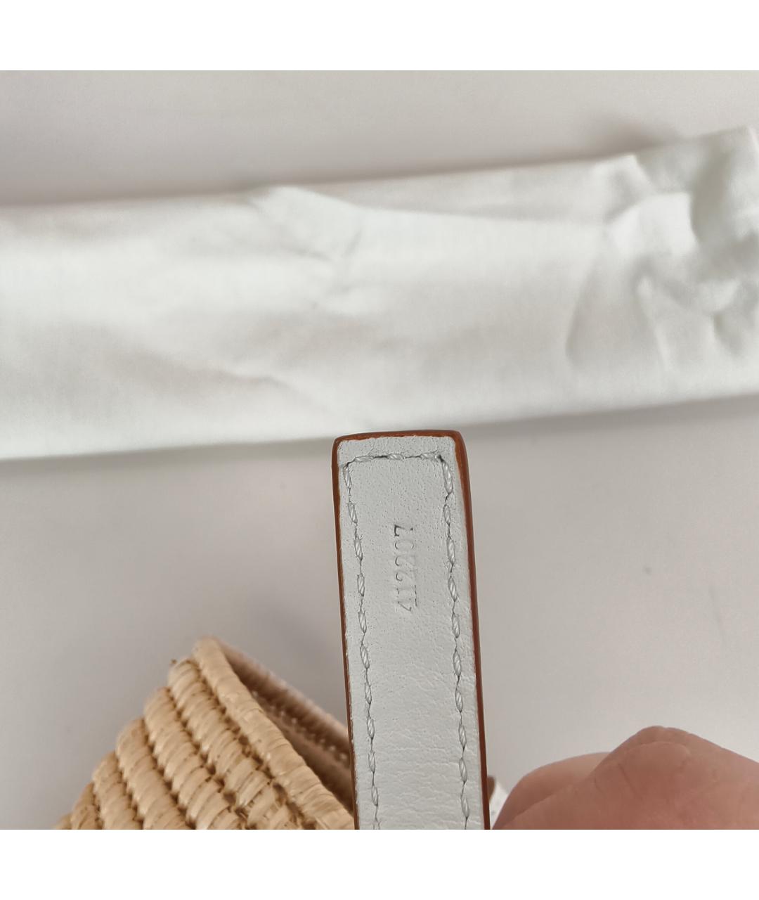 LOEWE Бежевая пелетеная сумка тоут, фото 3