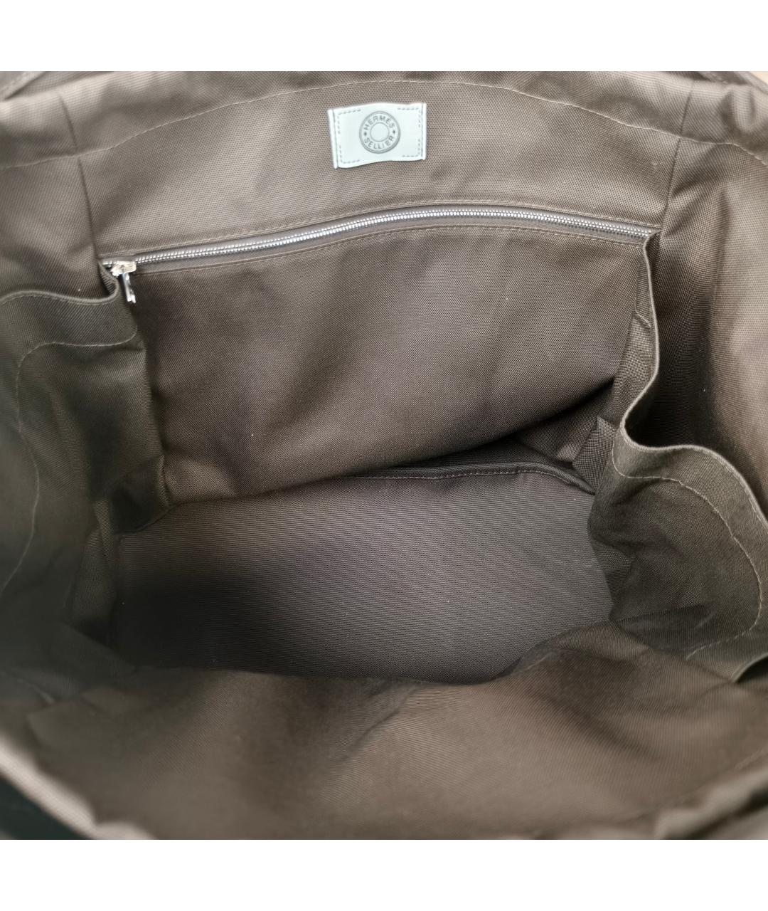 HERMES Бордовая тканевая сумка с короткими ручками, фото 4