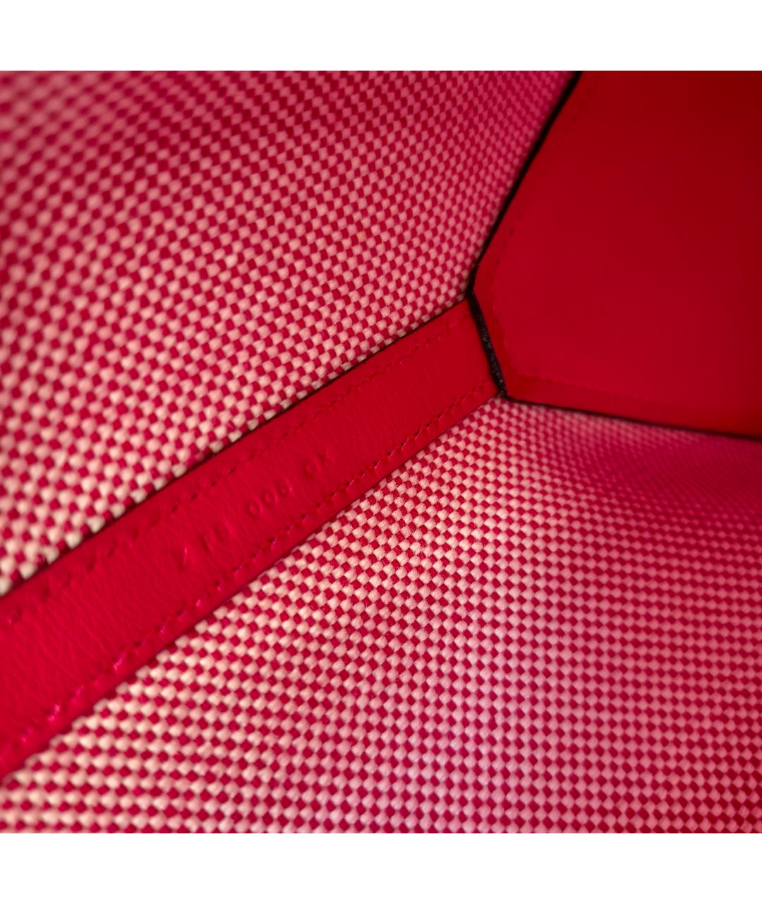 HERMES Розовая тканевая сумка тоут, фото 4