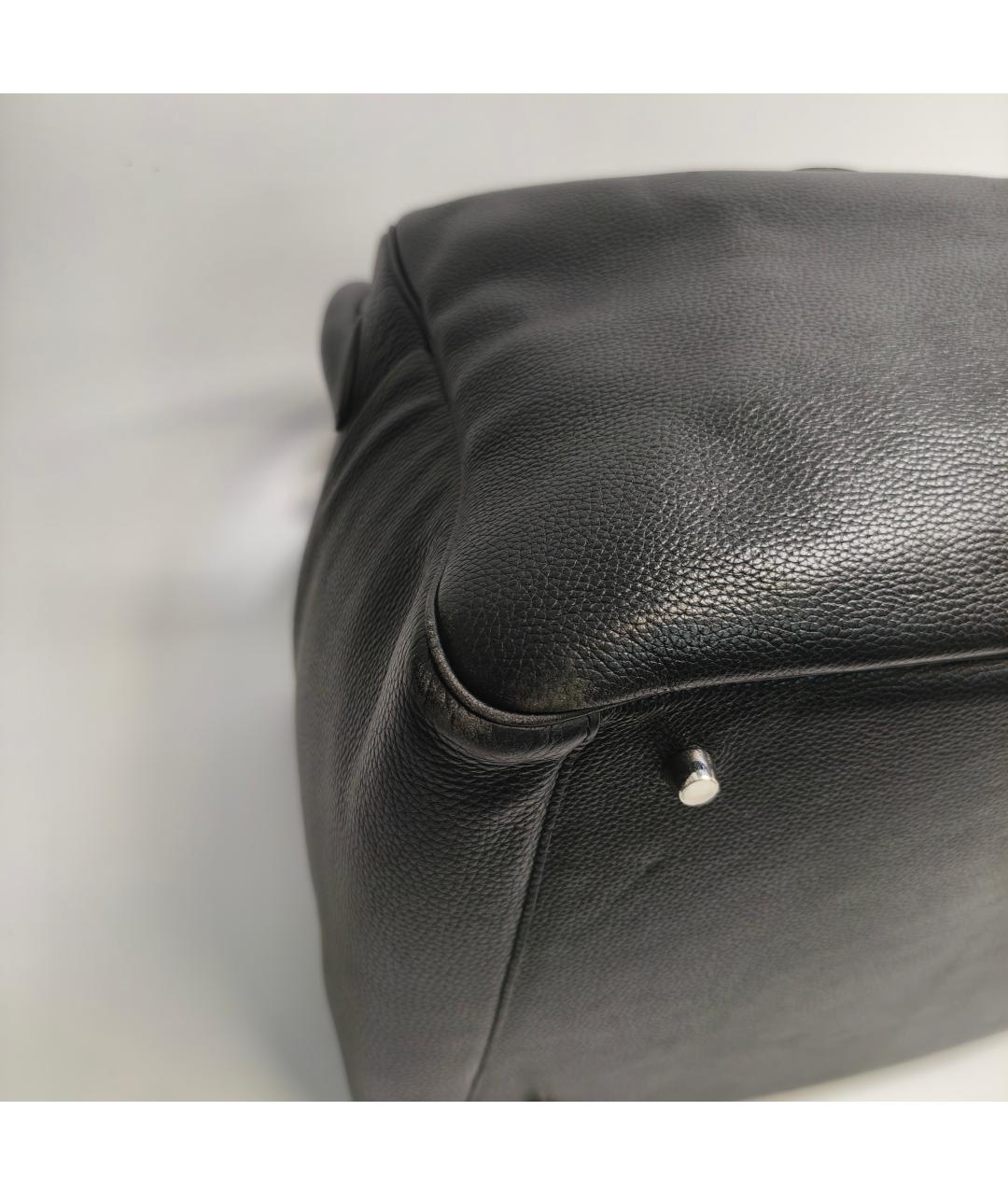 HERMES Черная кожаная сумка с короткими ручками, фото 7