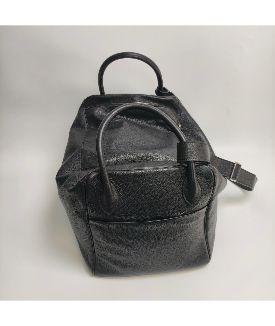 HERMES Черная кожаная сумка с короткими ручками, фото 6