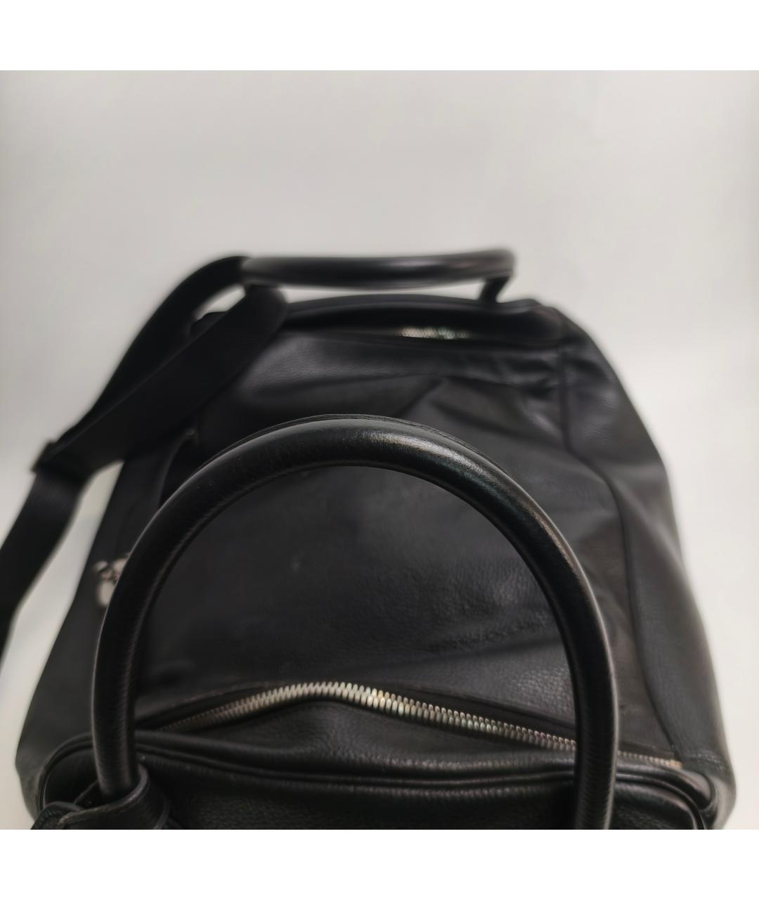 HERMES Черная кожаная сумка с короткими ручками, фото 3