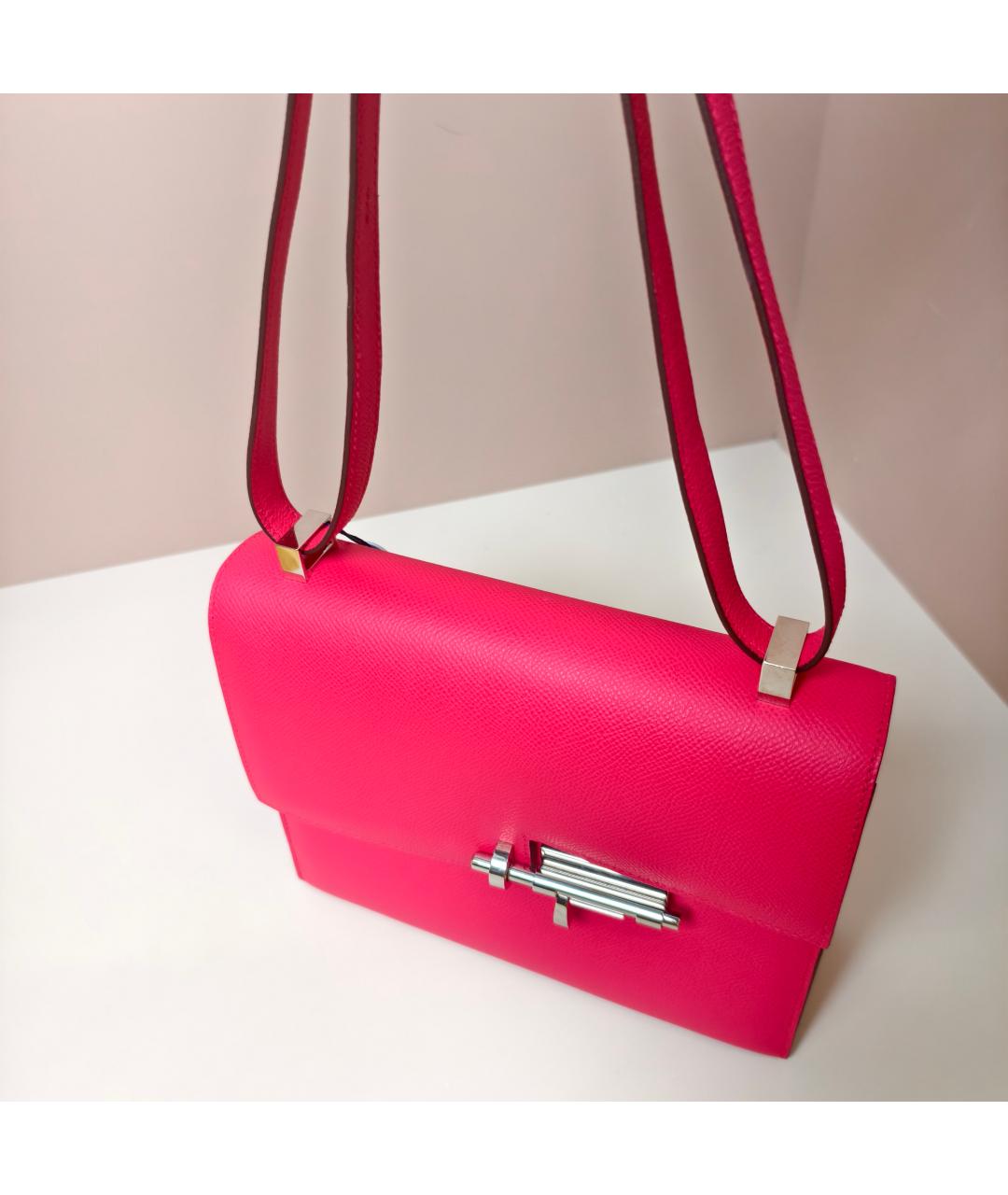 HERMES Фуксия кожаная сумка через плечо, фото 4