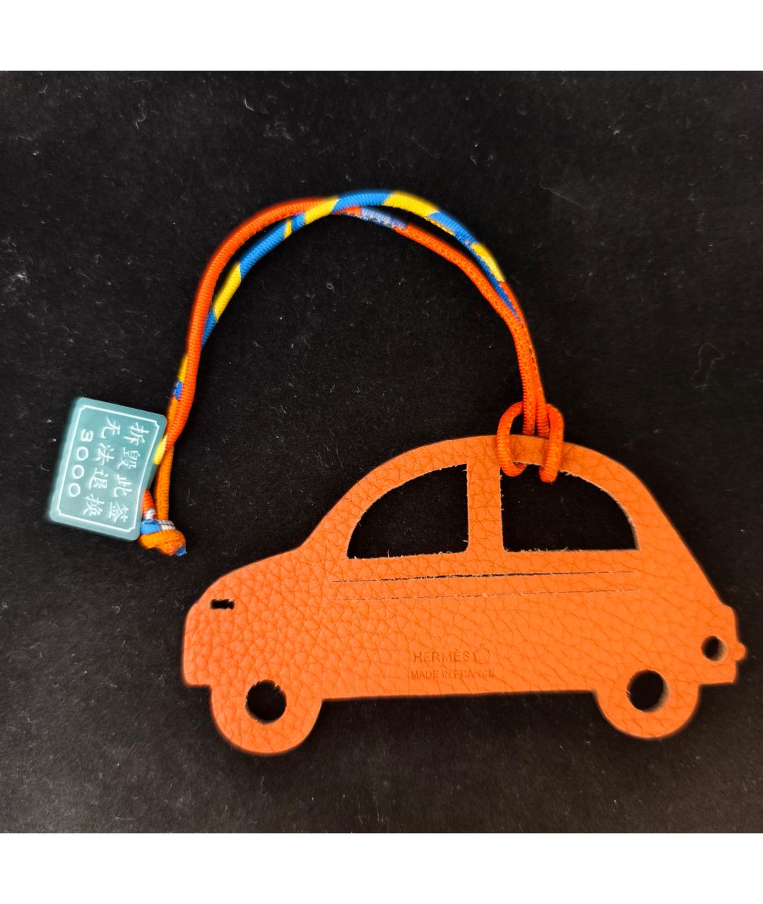 HERMES Оранжевая кожаная подвеска, фото 3