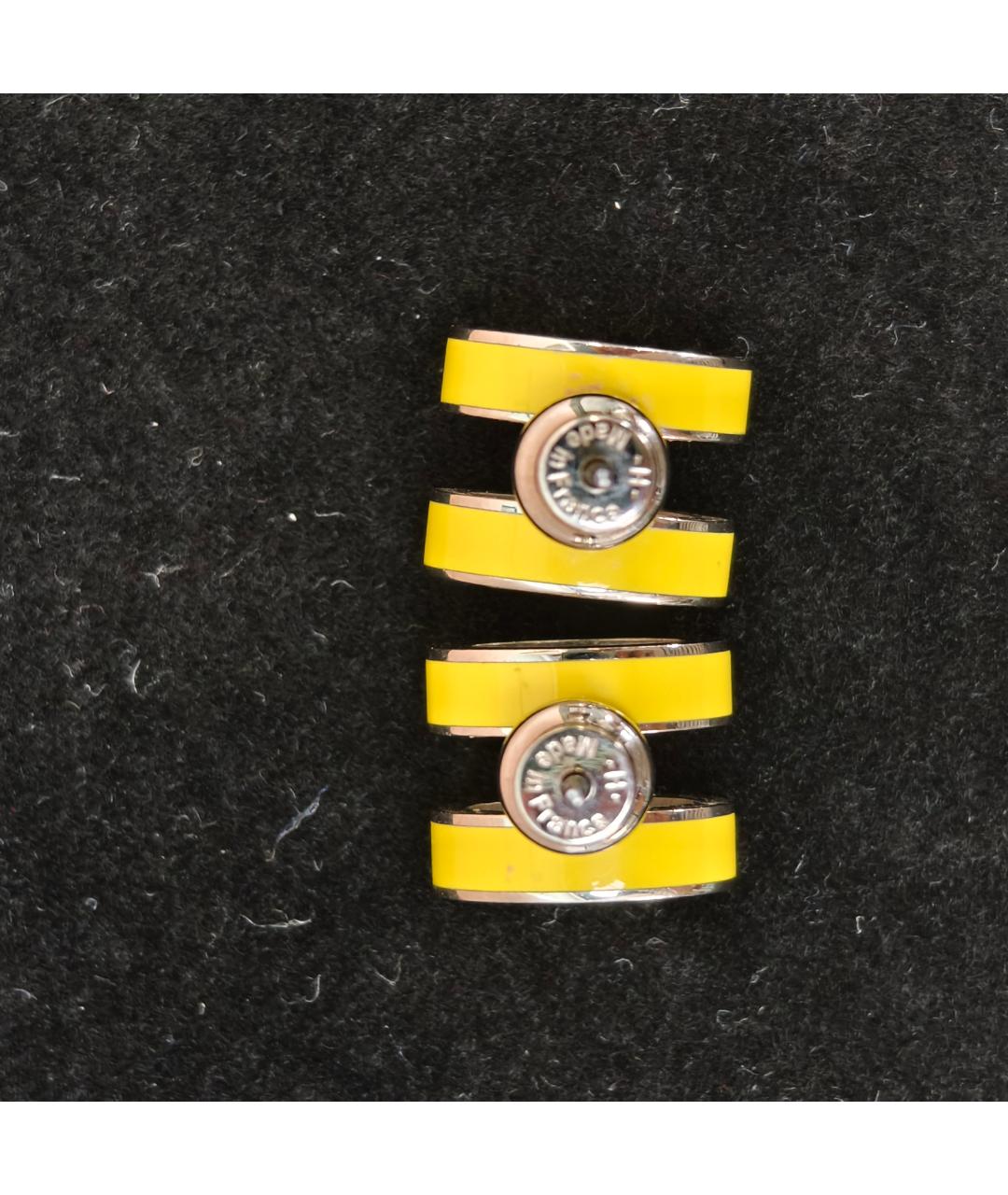 HERMES Желтые металлические серьги, фото 3