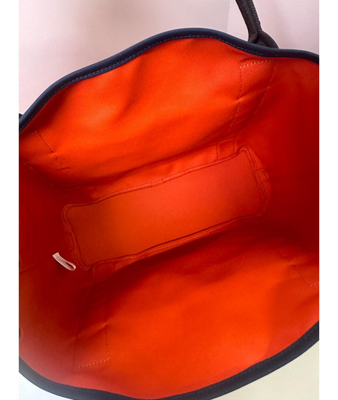 HERMES Синяя тканевая сумка с короткими ручками, фото 2