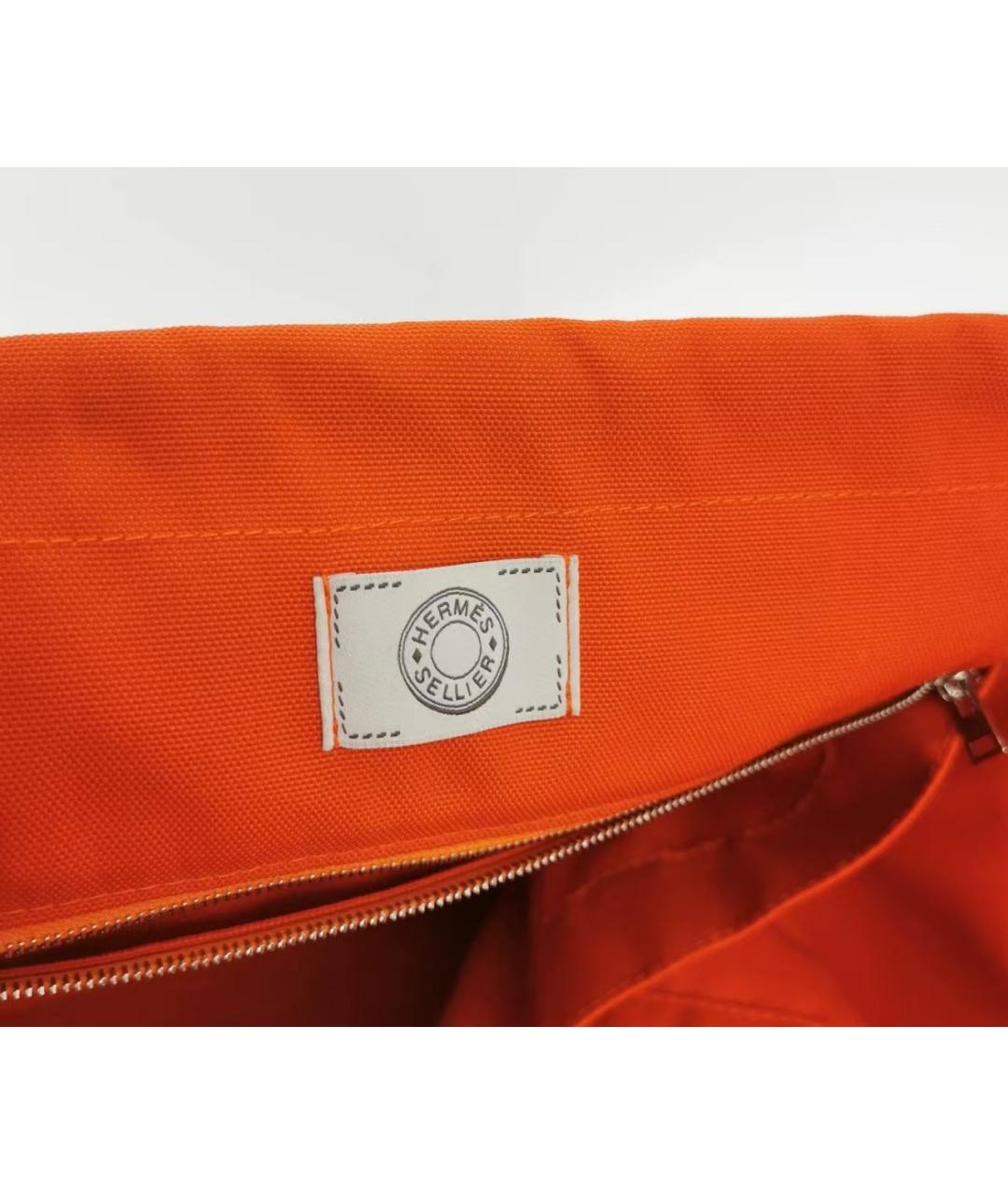 HERMES Синяя тканевая сумка с короткими ручками, фото 9