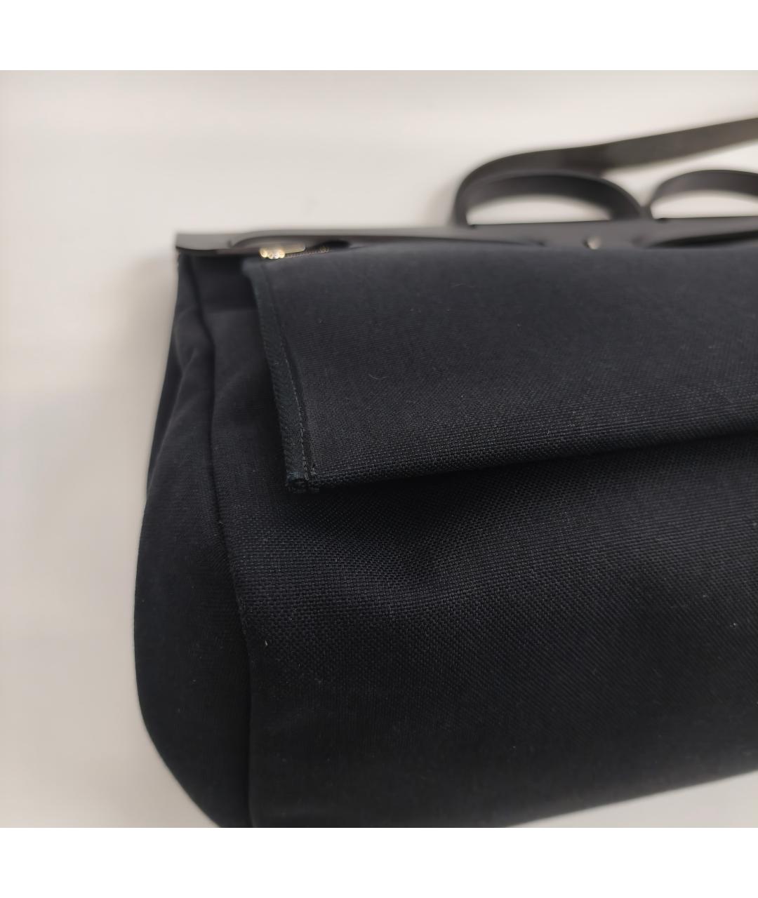 HERMES Черная тканевая сумка через плечо, фото 2