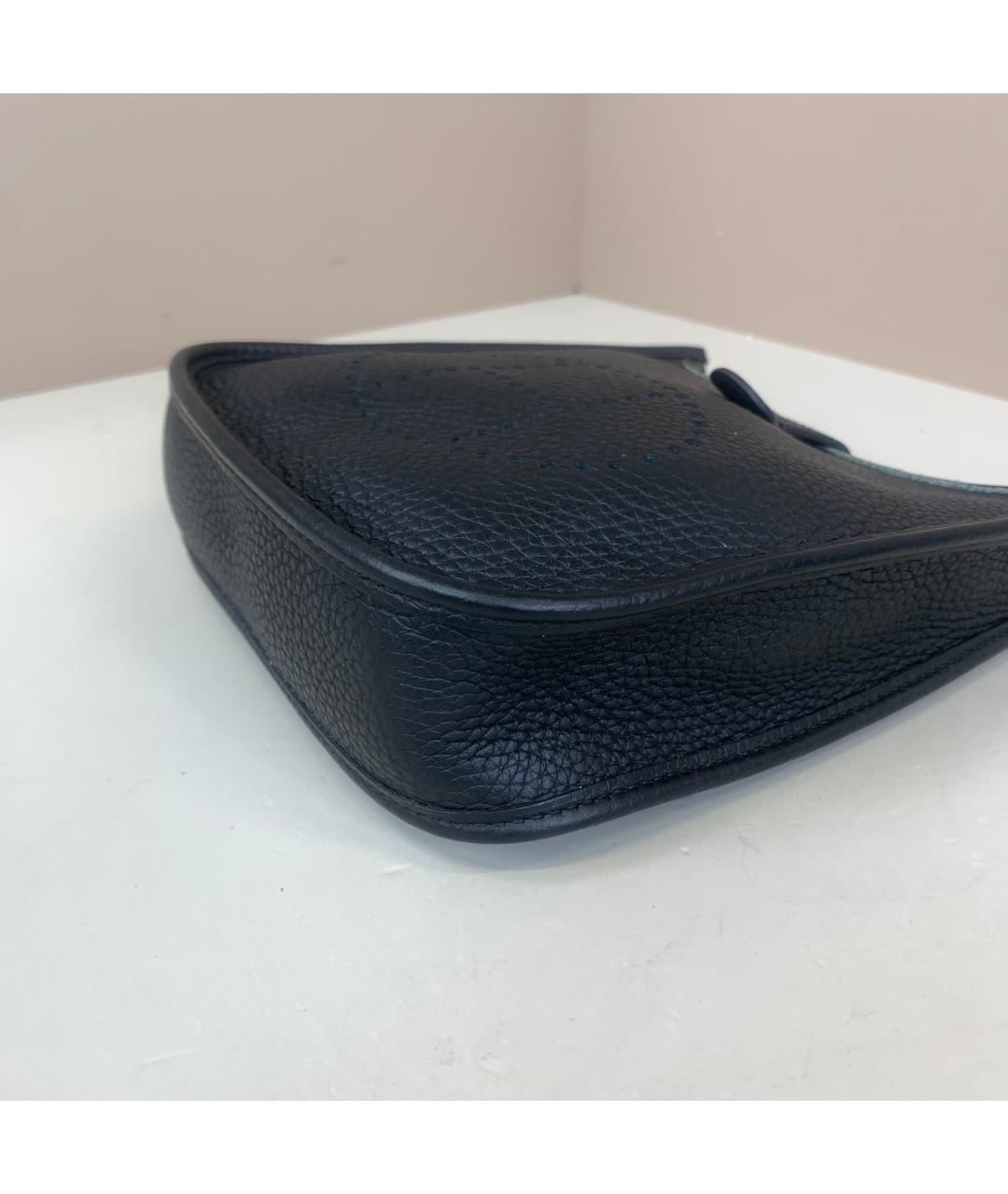 HERMES Черная кожаная сумка через плечо, фото 7