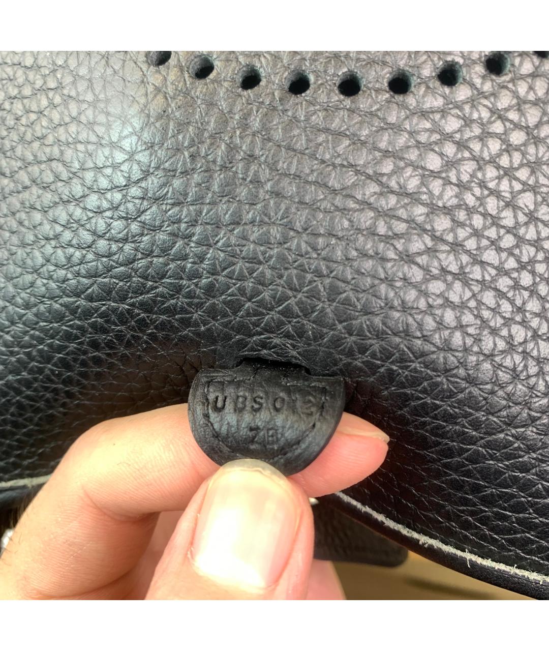 HERMES Черная кожаная сумка через плечо, фото 9