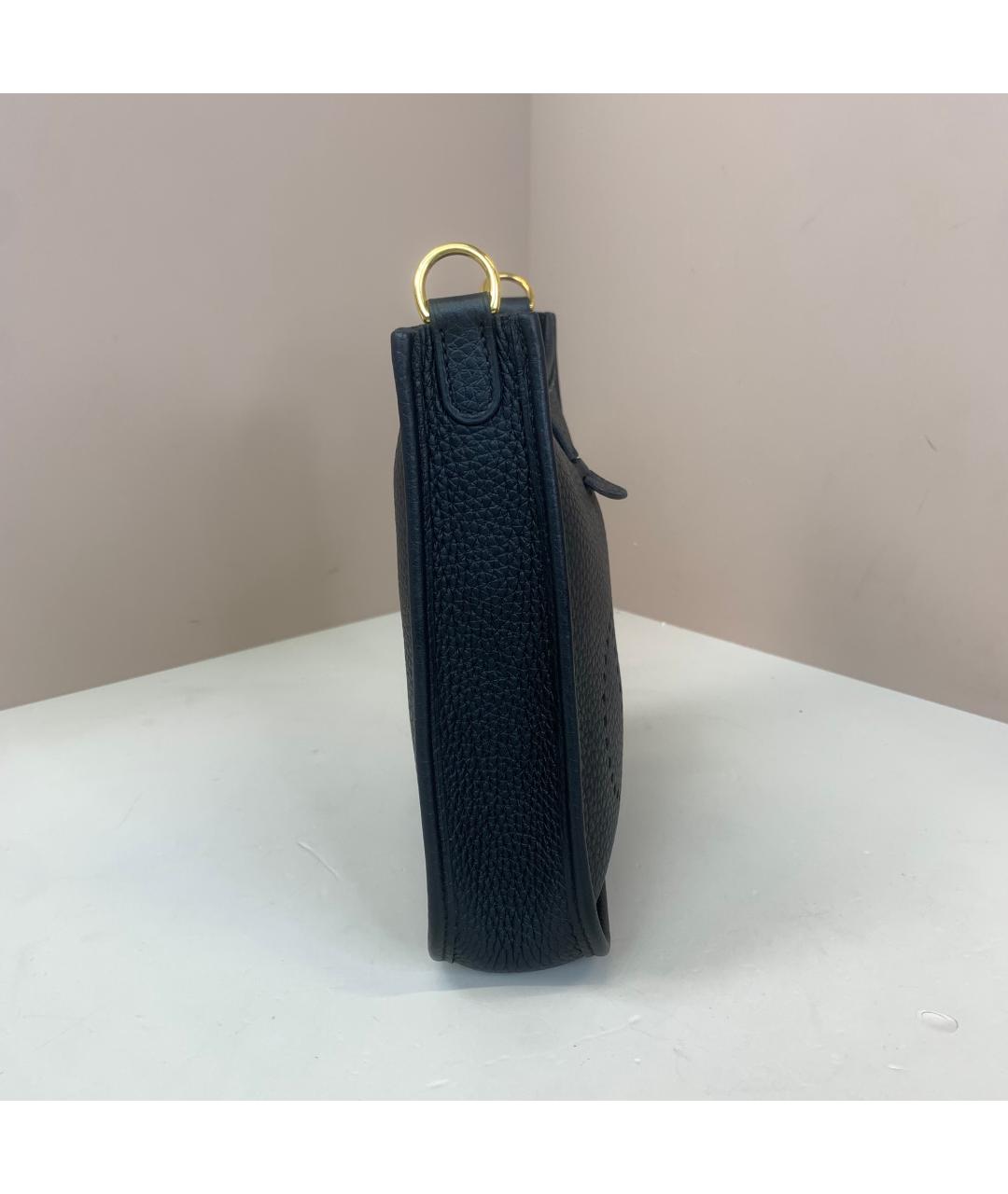 HERMES Черная кожаная сумка через плечо, фото 5