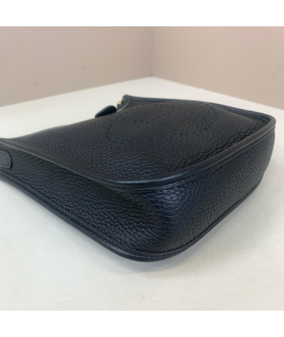 HERMES Черная кожаная сумка через плечо, фото 6