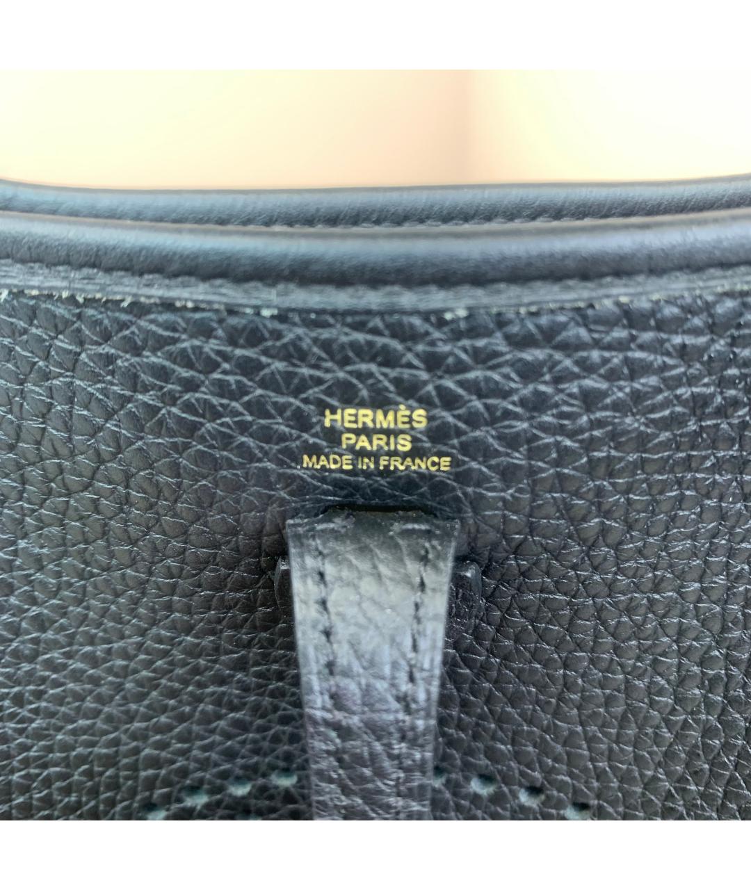 HERMES Черная кожаная сумка через плечо, фото 3