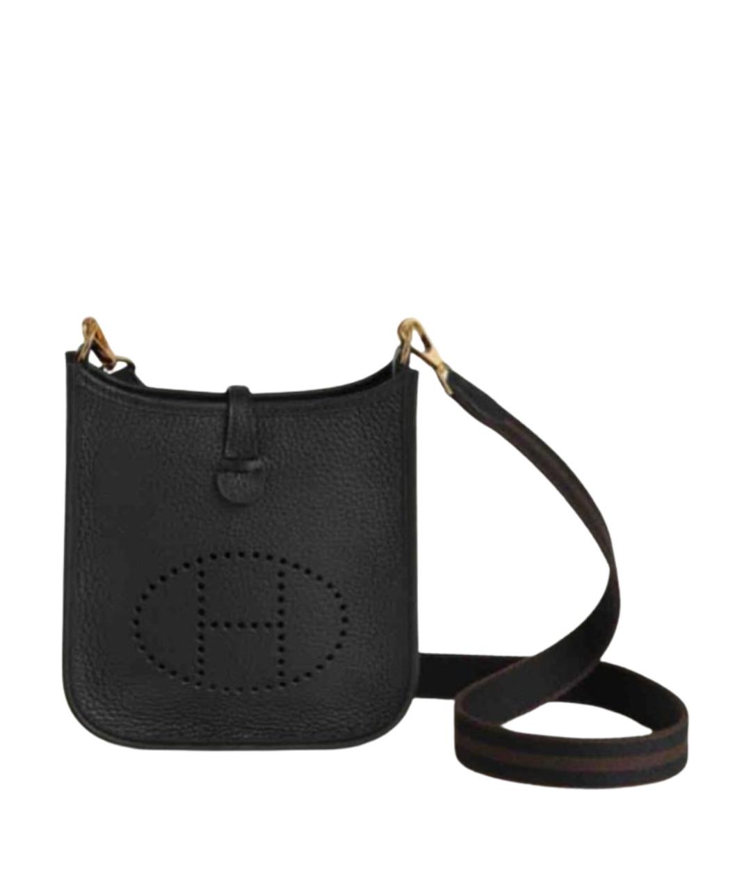 HERMES Черная кожаная сумка через плечо, фото 1