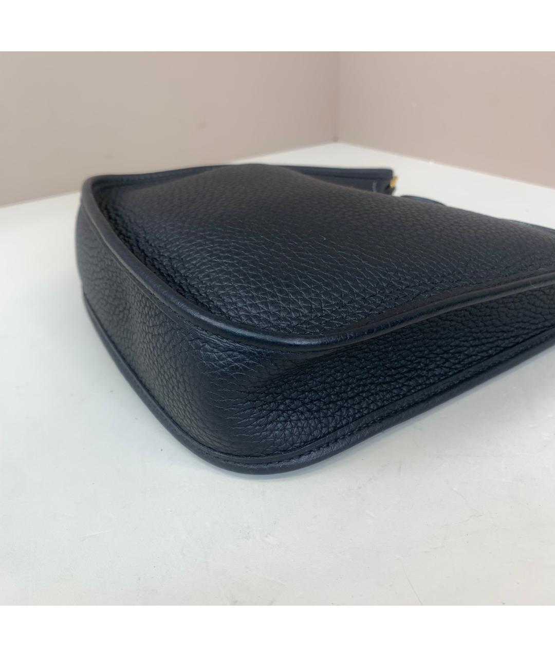 HERMES Черная кожаная сумка через плечо, фото 8