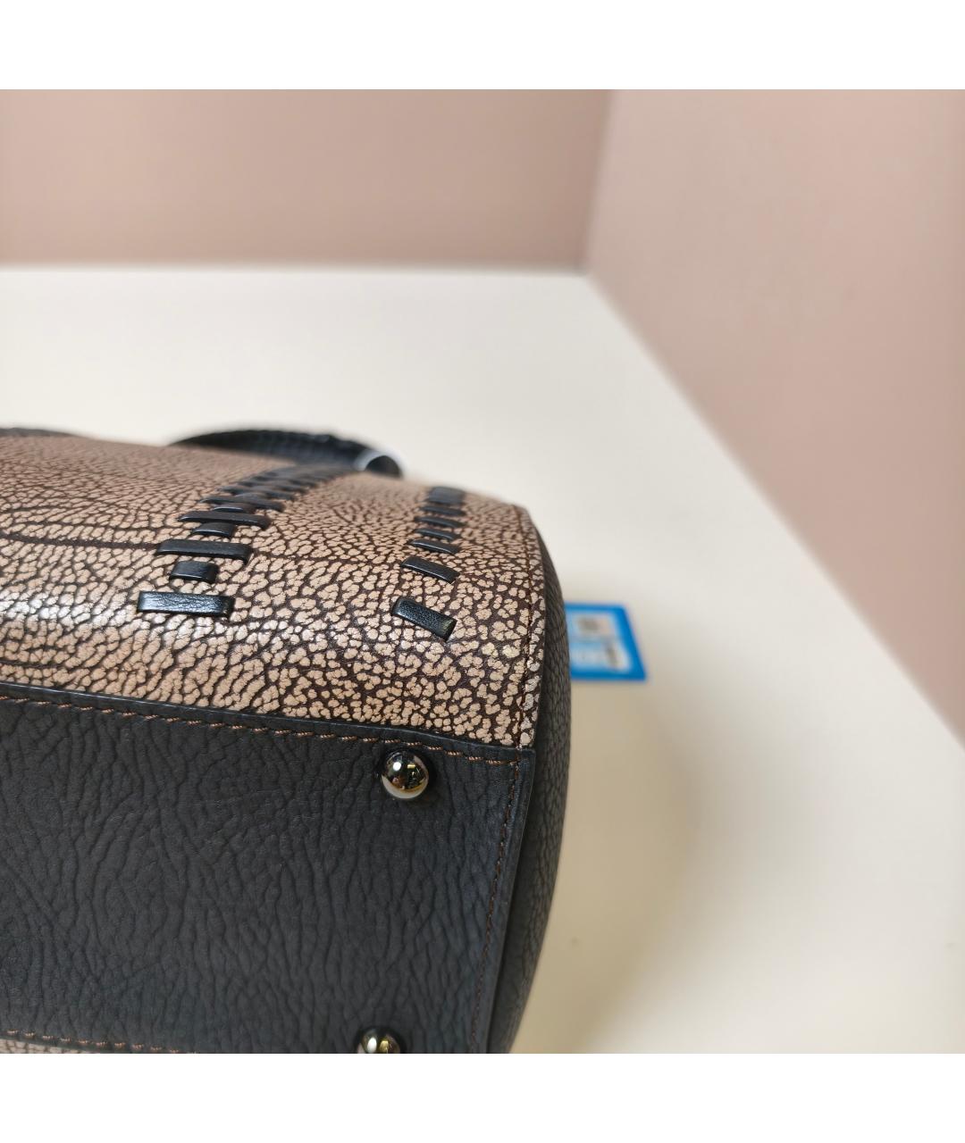 DELVAUX Коричневая кожаная сумка с короткими ручками, фото 3