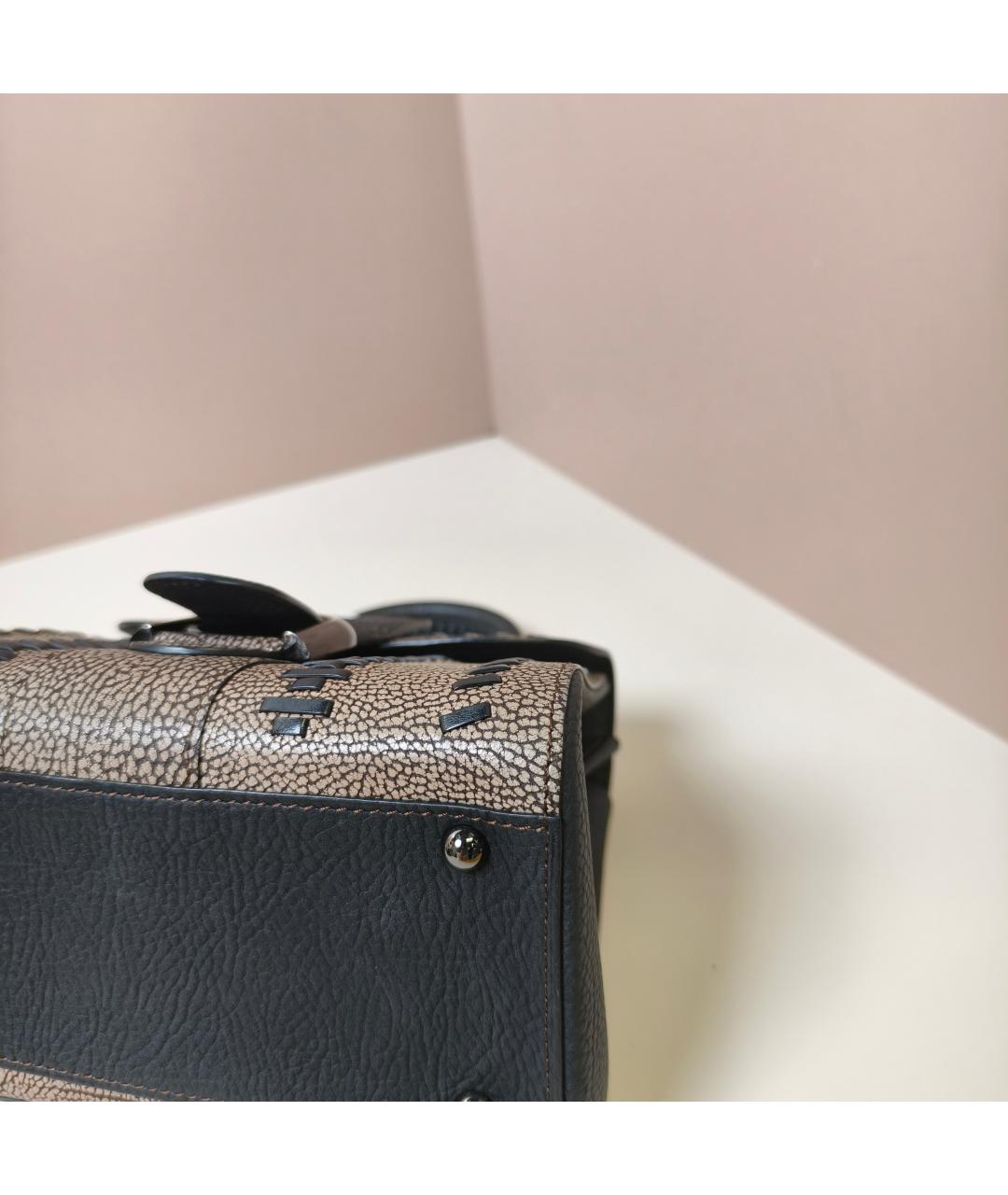 DELVAUX Коричневая кожаная сумка с короткими ручками, фото 6