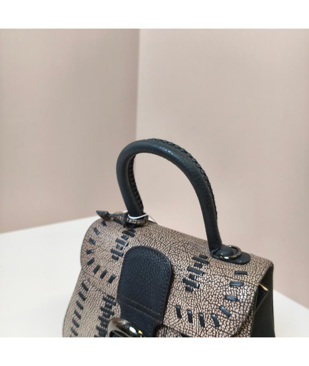 DELVAUX Коричневая кожаная сумка с короткими ручками, фото 4