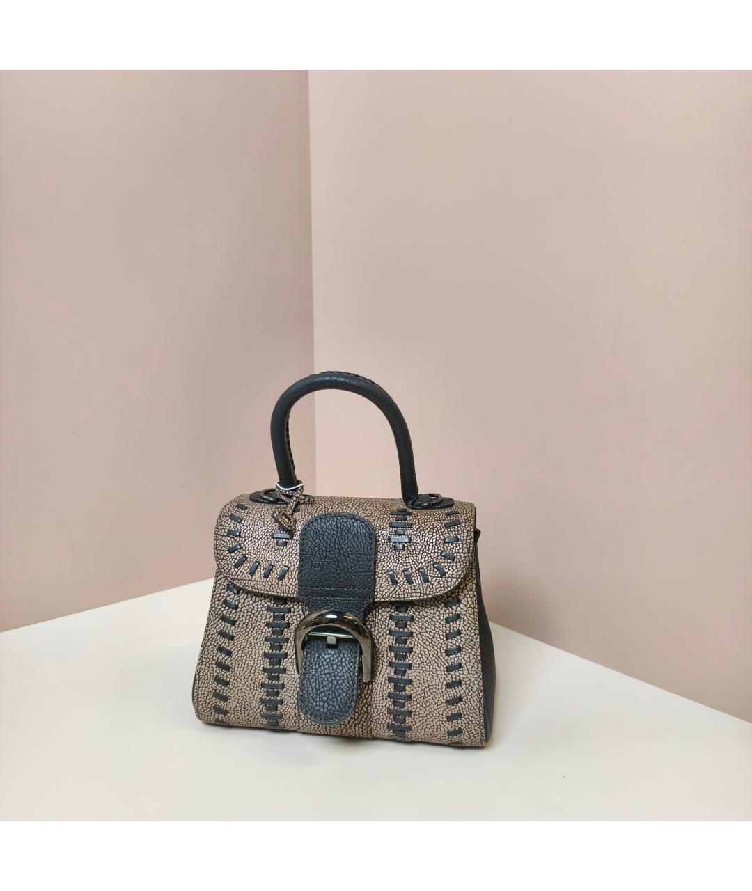 DELVAUX Коричневая кожаная сумка с короткими ручками, фото 5